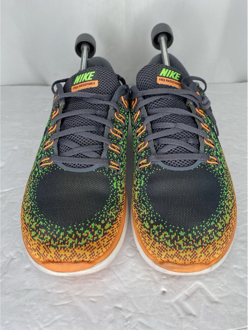 Nike Men's Athletic Shoes Black Green Orange Knit
